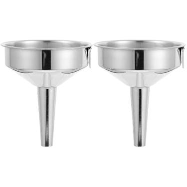 Imagem de Hemoton 2 Unidades Funil Funis De Metal De Qualidade Alimentar Ordenha De Cabra Funis Para Encher Garrafas Ferramentas Domésticas Funis Para Uso Na Cozinha Loção Azeite Aço Inoxidável