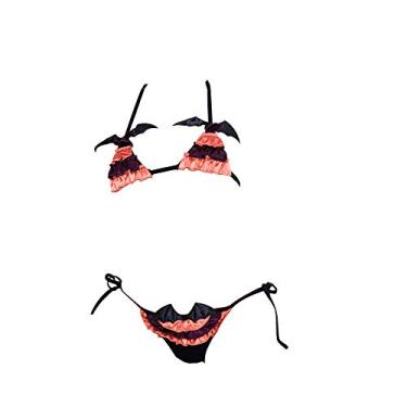 Imagem de Women Sexy Anime Bikini Halloween Cosplay Costumes Lingerie Bra and panty set Dress (S0403Black)
