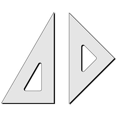 Imagem de Par De Esquadro Acrilico Desenho Técnico 50 Cm -Fenix