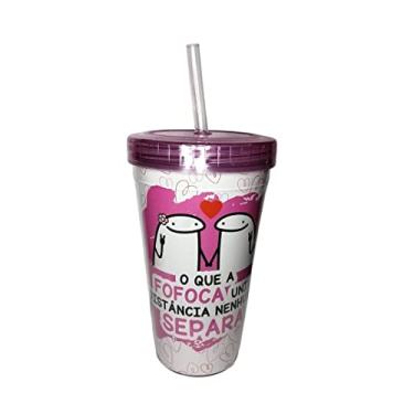 Imagem de Copo Térmico C/ Tampa Canudo Flork O Que A Fofoca Uniu Distancia Nenhuma Separa 600ml