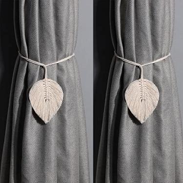 Imagem de Cortina de macramê com 4 unidades em forma de cortina trançada para sala de estar cortina de janela de retenção para sala de casa decoração de quarto, 01