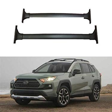Imagem de UDP 2 peças barras transversais de alumínio para bagagem, trilho de telhado, barras transversais pretas apto para Toyota RAV4 RAV-4 2019 2020 Adventure