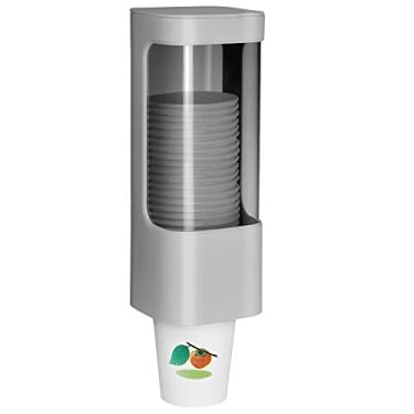 Imagem de Dispensador de copo de banheiro montado na parede, dispensador de copo de plástico descartável, 85 g, 141 g, dispensador de copo de plástico, dispensador de refrigerador de água com placa de cola para escritório em casa, hospital, academia