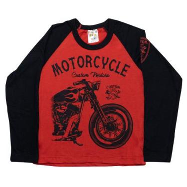 Imagem de Camiseta Infantil Manga Longa Motorcicle Vermelho - Fantoni