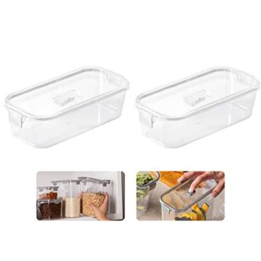 Imagem de Conjunto De 2 Potes Herméticos Slim Com Travas, 845 ml, Paramount, Cor: Branco
