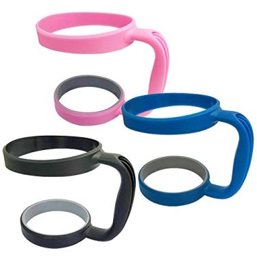 Imagem de Pacote com 3 alças de copo de 30oz, alça de caneca DanziX ou suporte de copo de substituição: preto, rosa, azul