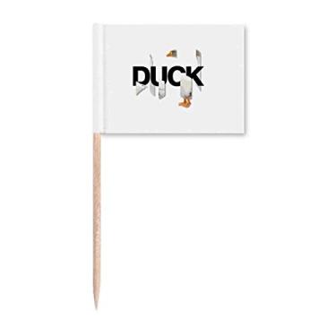 Imagem de Combinação parcial de corte de pato, bandeiras de palito, marcador para decoração de festa