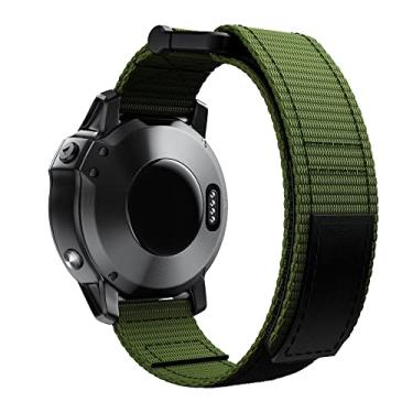 Imagem de KAPPDE 22 26 mm pulseira de estilo de moda para Forerunner 935 Quatix5 S60 relógio pulseira de nylon para Garmin Fenix 5X 5 Plus 6X 6 Pro pulseira de relógio (cor: verde, tamanho: 22 mm de largura)