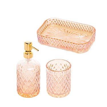 Imagem de Conjunto 3 Peças para Banheiro de Vidro Litt Âmbar - Wolff