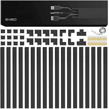 Imagem de Cabo escondido de 777 cm, capa de cabo corretivo de cabo parede - Capas de arame pintáveis para cabos - Arranhadores de fio para TV na parede - Kit de gerenciamento de cabos, incluindo conectores e tiras adesivas - Cabo Raceway - Preto