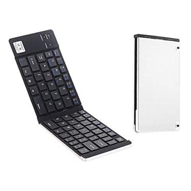 Imagem de Btuty Teclado sem fio GK228 BT 66 teclas dobrável Mini teclado portátil de escritório com suporte Compatible with telefone/tablet/laptop prata