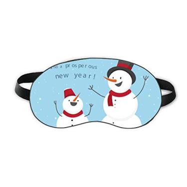 Imagem de Feliz Natal Snowman Blue Sky Sleep Eye Shield Soft Night Blinfold Shade Cover