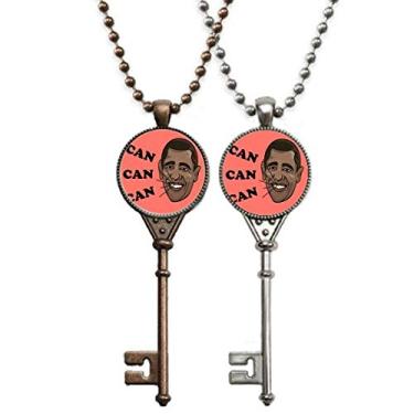 Imagem de OFFbb-USA Obama Concorda Resultado Eleição Pode Chaveiro Colar Pingente Joias Decoração Casal