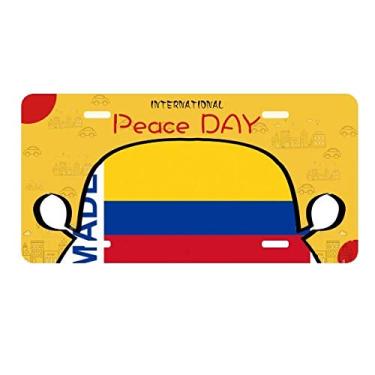 Imagem de DIYthinker Placa de licença Made in Colombia Country Love para decoração de carro, dia da paz