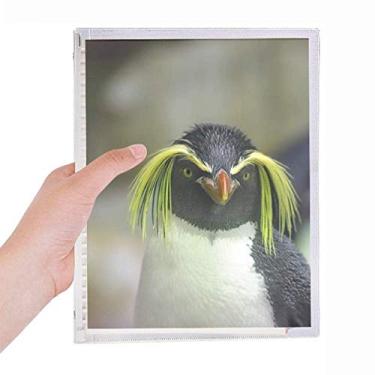 Imagem de Caderno com imagem de pinguim da Antártica da natureza da ciência do mar, diário de folhas soltas recarregável