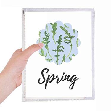 Imagem de Caderno de folhas de samambaia, desenho de plantas, folhas soltas, diário recarregável, papelaria