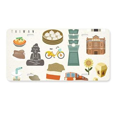 Imagem de DIYthinker Taiwan apresenta atrações de viagem, placa de licença decoração de aço inoxidável para automóveis
