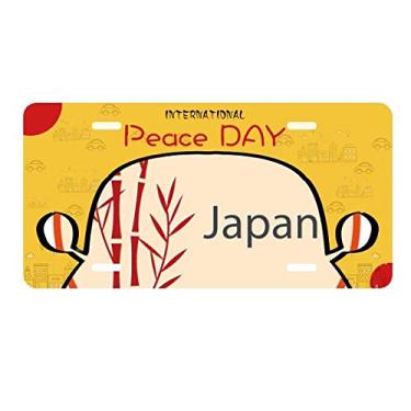 Imagem de DIYthinker Placa de licença com estampa de bambu vermelho da cultura japonesa para decoração de carro, dia da paz
