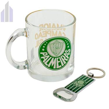 Imagem de Caneca De Vidro Com Abridor De Garrafas 350ml - Palmeiras