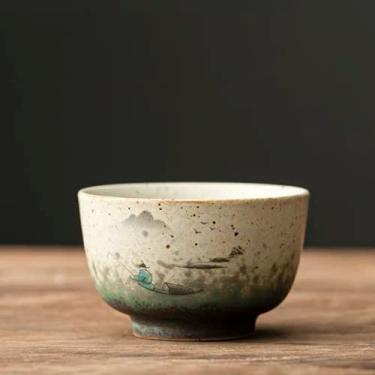 Imagem de PAYNAN Xícara de chá de cerâmica única feita à mão copo de Kung Fu chinês