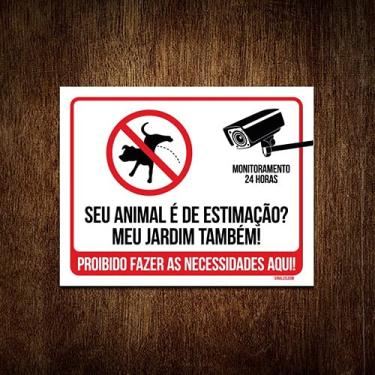 Imagem de Placa Animal Estimação Jardim Proibido Fazer Coco 18x23
