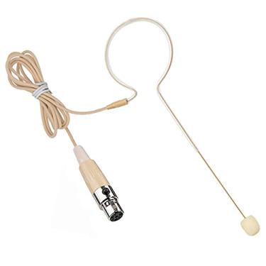 Imagem de XGWTH Microfone para fone de ouvido ouvido único Headworn Over Ear Hanging Condenser Omnidirecional Microfone compatível com sistema sem fio Shure Transmissor Bodypack com cabo de