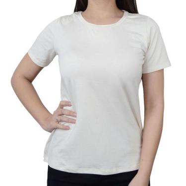 Imagem de Camiseta T-Shirt Feminina Olho Fatal Viscose Bege - 6010