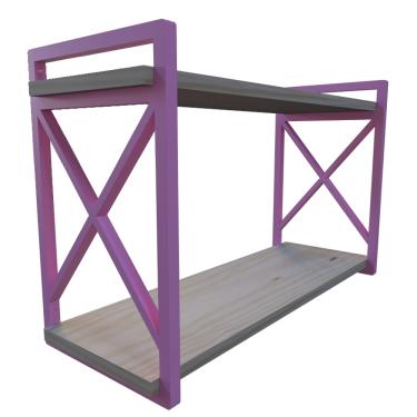 Imagem de Prateleira Estilo Industrial modelo x com medidas de 20x60 centímetros acompanha madeiras