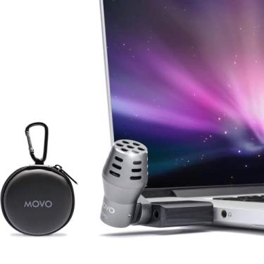 Imagem de Movo DOM2-USB Mini microfone de computador USB omnidirecional Alcance de 2 pés com adaptador USB Compatível com laptop, PC e Mac, podcast perfeito, jogos, trabalho remoto, conferência, transmissão ao vivo, microfone de mesa