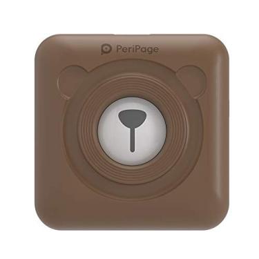 Imagem de Mini impressora fotográfica portátil para impressora de bolsa térmica móvel para smartphone impressora instantânea para receptor de peripage Bluetooth sem impressora adesiva sem fio (marrom)