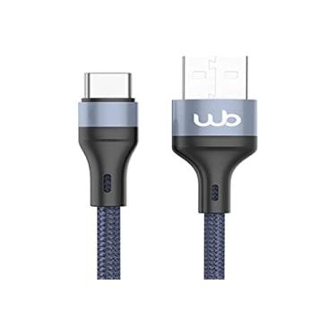 Imagem de WB Cabo USB-A e USB-C 1 metro 30W azul marinho nylon trançado compatível com Android, Modelo: 30W USB-A para USB-C (Azul Marinho)