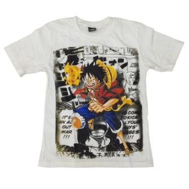 Imagem de Camiseta One Piece Creme Luffy Chapéu De Palha Mugiwara Hcd635 Rch - B