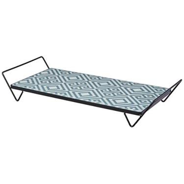 Imagem de Bandeja Ferro Ret Grande Com Vidro 20x40 Decorglass Multicolor