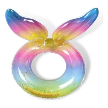 Imagem de Boia Rabo Sereia Redonda Grande C/Glitter Piscina Praia