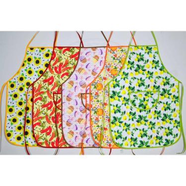 Imagem de Avental de Cozinha Estampado com Plástico 5 Peças