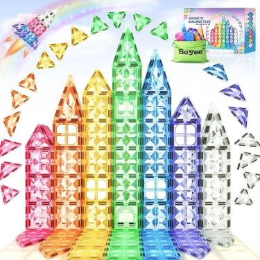 Imagem de Blocos de construção magnéticos Toy Soyee Kids 3-8 anos com azulejos
