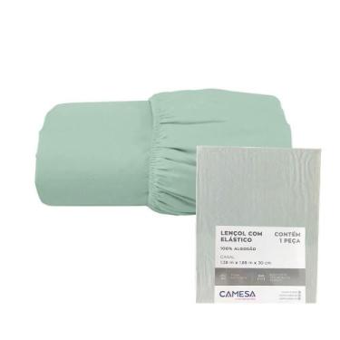 Imagem de Lençol Casal 120 Fios Super Cotton - Verde Piscina - Camesa