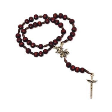 Imagem de Terço São Miguel Arcanjo Com Novena Guia Impresso Em Madeira Espada Do Combate