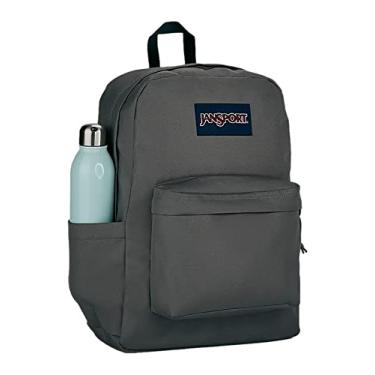 Imagem de JanSport Mochila SuperBreak – Mochila para escola, viagem ou trabalho com bolso para garrafa de água, cinza grafite