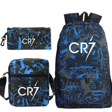 Imagem de Mochila Escolar com 3 peças, Cristiano Ronaldo CR7 - Estilo e Conforto
