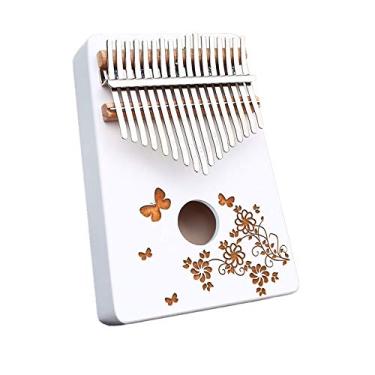 Imagem de Piano de polegar Kalimba de 17 teclas, madeira de pinheiro do norte Marimba Mbira com presente de instrumento musical de piano, A2 branco K17