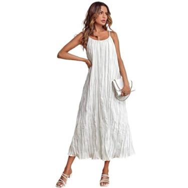 Imagem de Camisa Feminina Solid Cami Dress (Color : White, Size : L)