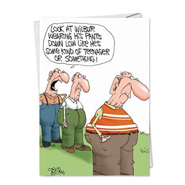 Imagem de NobleWorks - Cartão de aniversário engraçado para homens velhos com envelope de 12 x 18 cm (1 cartão) Calça B-day Low 5100