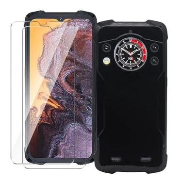 Imagem de WDMYLFTW Capa para Cubot KingKong 9 + [2 unidades] Película protetora de tela de vidro temperado - Capa protetora de TPU à prova de choque flexível de silicone transparente para Cubot KingKong 9