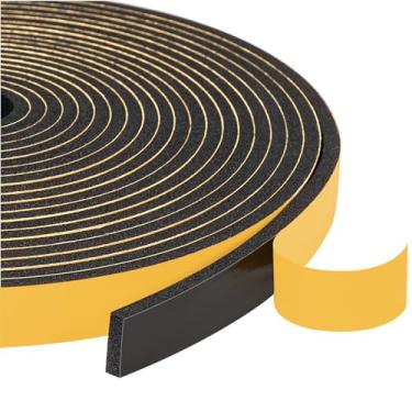 Imagem de Yotache Fita de vedação de espuma para remoção de clima, 3 rolos de 1,27 cm L x 1/20.3 cm T para isolamento de juntas de portas e janelas, isolamento acústico, 1,5 m de comprimento (8,5 x 16,5 pés