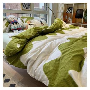 Imagem de Jogo de cama lençol de cama plana casal - roupa de cama menino menina conjuntos de cama flor cereja, lençóis de cama (F 2 x 2,3 m 4 peças)