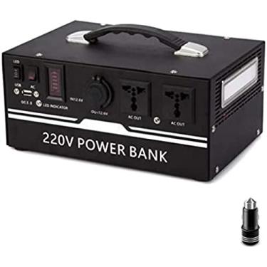 Imagem de Estação de energia portátil de enorme capacidade 500W Fonte de alimentação de emergência carregada por painel solar/tomada de parede para camping, uso doméstico, RV, exterior, 1000W-A