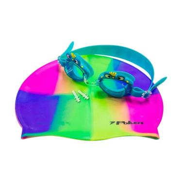 Imagem de Kit Óculos + Touca + Protetor de Ouvido de Natação Infantil Poker Cartoons-Unissex