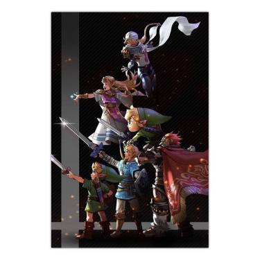 Imagem de Quadro A4 em MDF Link Zelda Geraçoes - Placa