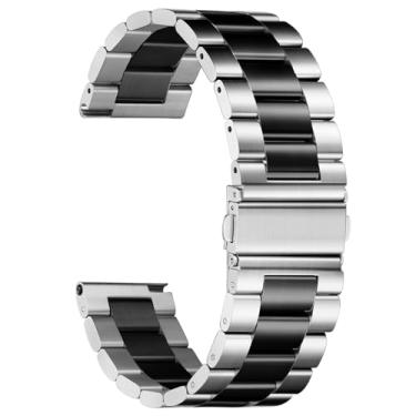 Imagem de Nelumbo Pulseiras de relógio de corrente de metal de liberação rápida, pulseira executiva de aço inoxidável sólido de 22 mm para Samsung Gear S3/Galaxy Watch 46 mm (2019)/Galaxy Watch 3 de 45 mm